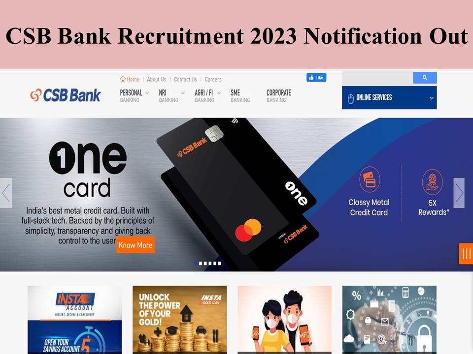 CSB Bank Recruitment 2023 Notification Out