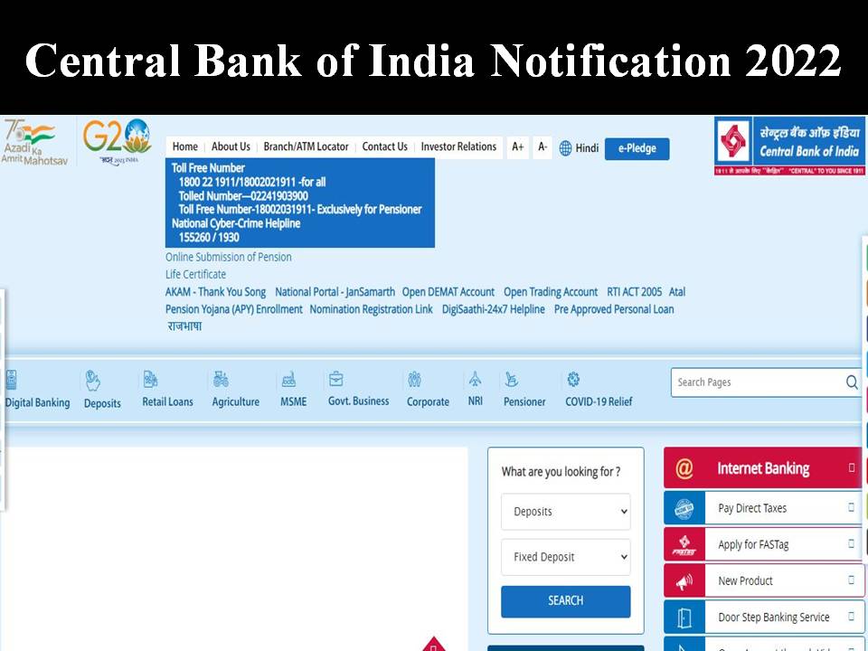 Central Bank of India Last Date 2022