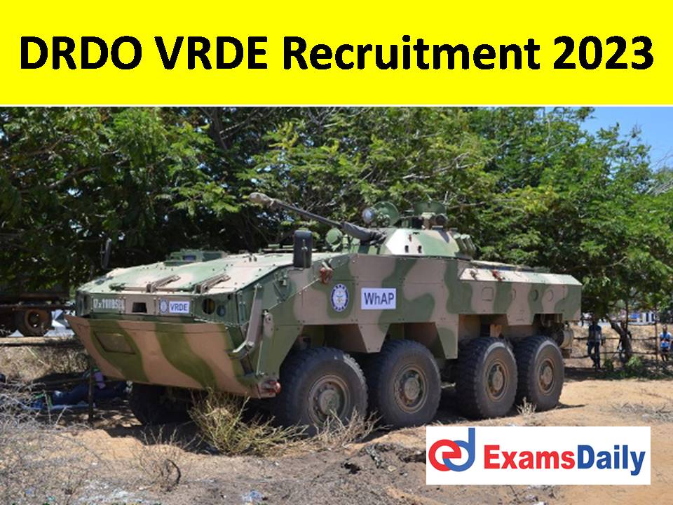 DRDO Recruitment 2023 Out – Apply for VRDE JRF Vacancies Engineering