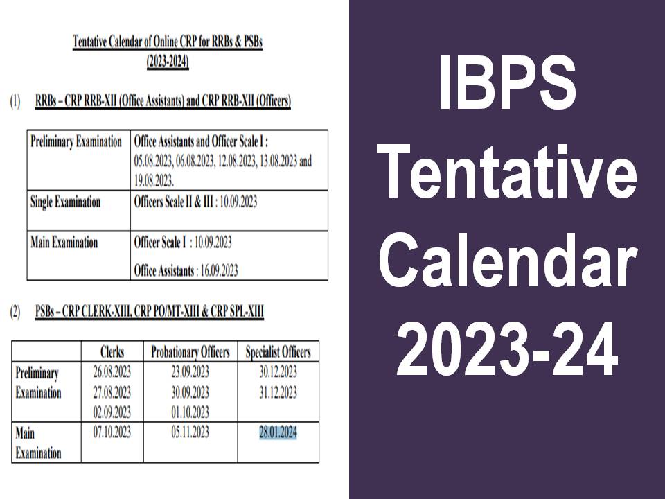 IBPS Tentative Calendar 2023-24