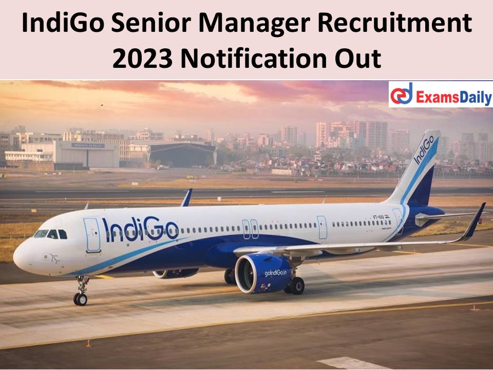 IndiGo Senior Manager Recruitment 2023 Notification Out 02.02.2023