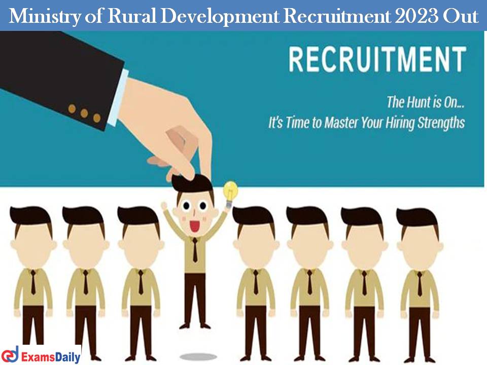 Ministry of Rural Development Recruitment 2023 Out