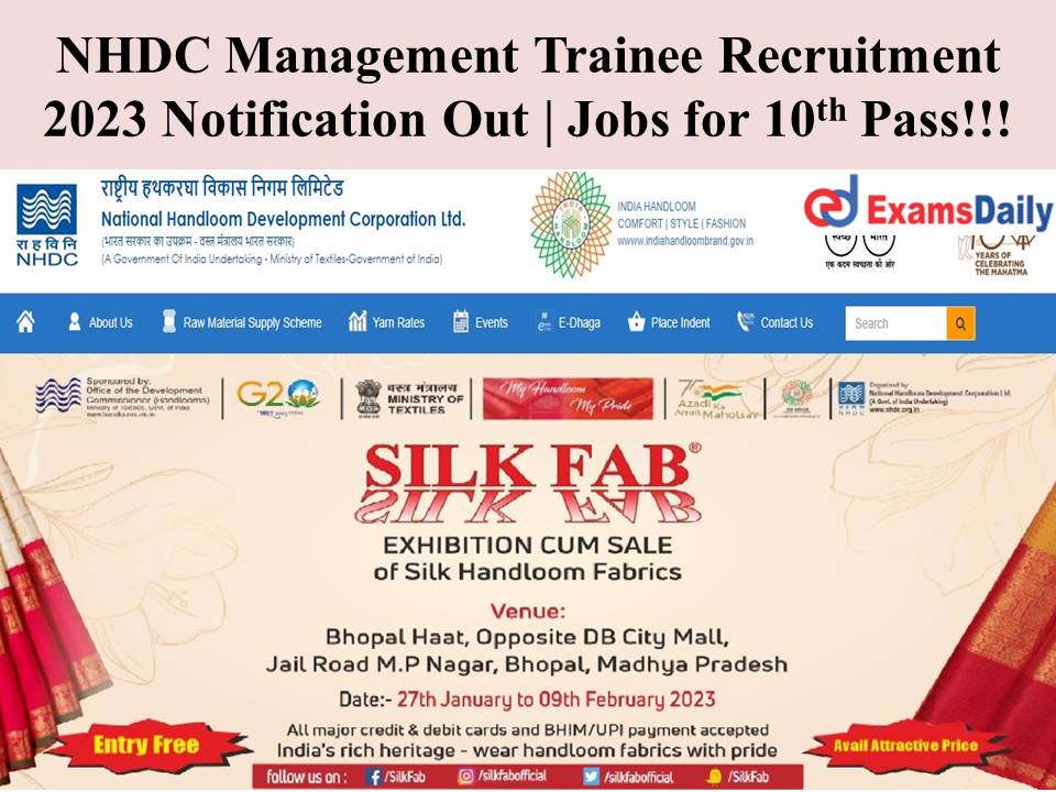 NHDC Management Trainee Recruitment 2023 Notification Out