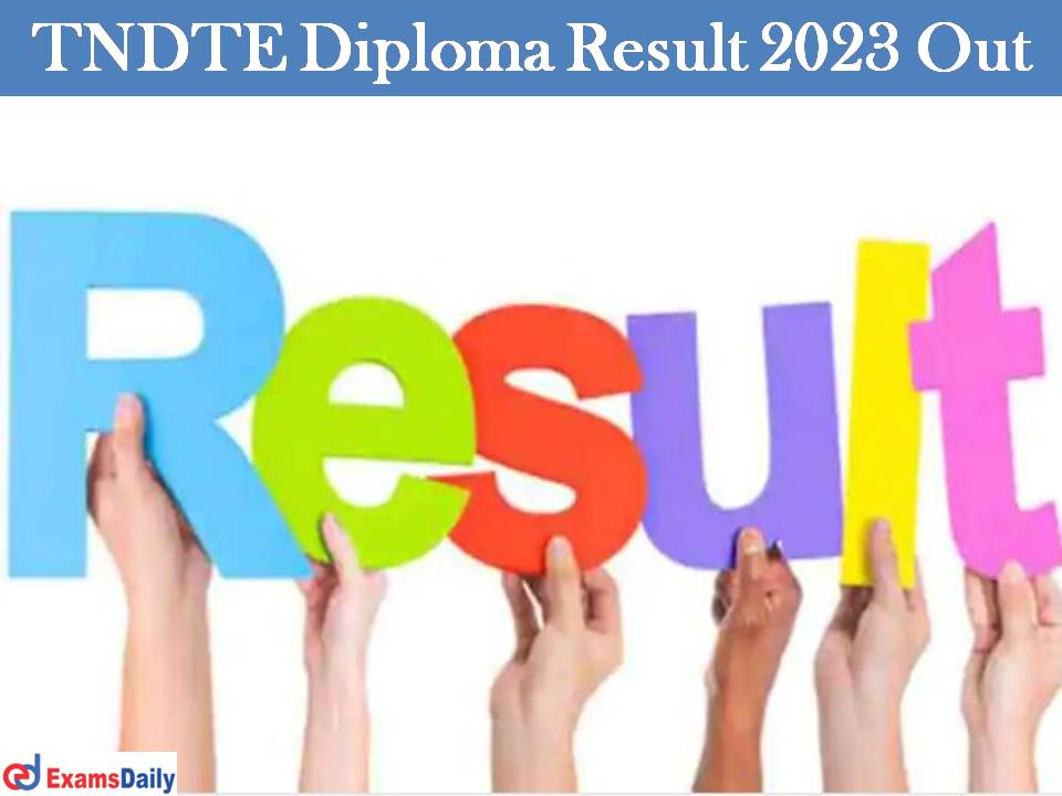 TNDTE Diploma Result 2023 Out
