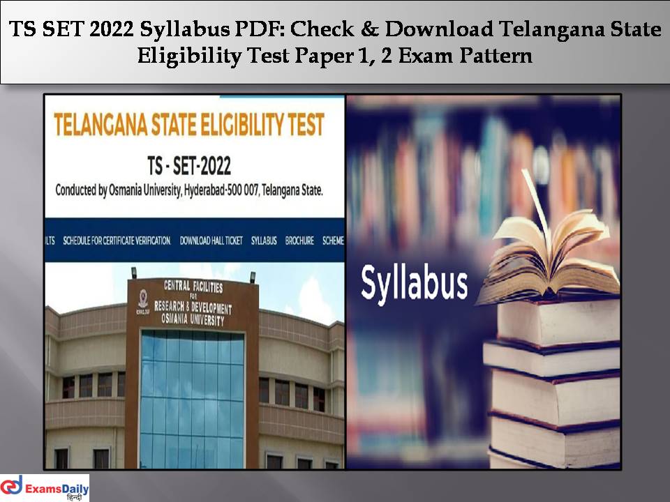 TS SET 2022 Syllabus PDF