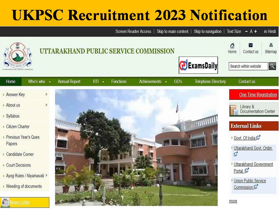 UKPSC Recruitment 2023 Notification