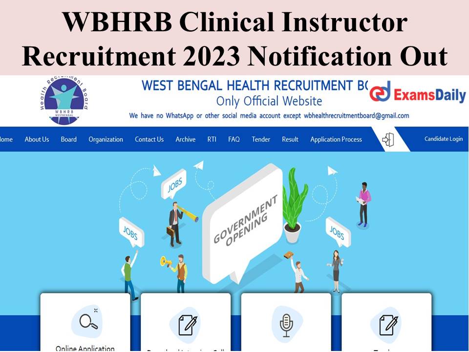 WBHRB Clinical Instructor Recruitment 2023 Notification Out