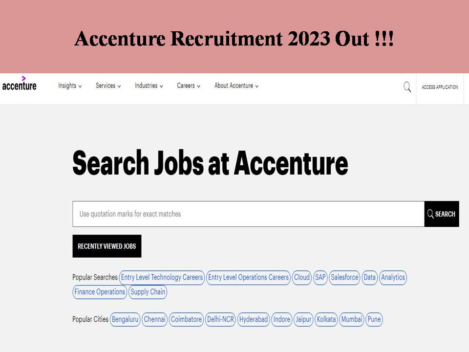Accenture Recruitment 2023 Out